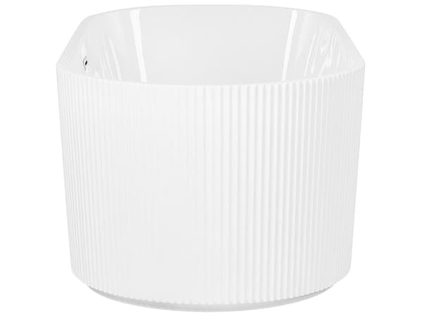 Frittstående badekar Matt hvit akryl 169 x 80 cm Oval form Riflet overflate Moderne stil Baderom