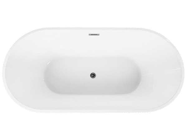 Frittstående badekar Matt hvit akryl 169 x 80 cm Oval form Riflet overflate Moderne stil Baderom