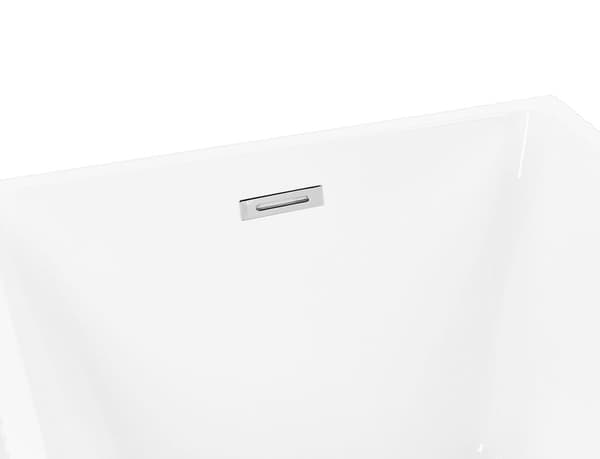 Rektangulært bakveggsbadekar Matt hvit akryl 170 x 80 cm Riflet overflate Moderne stil Baderom