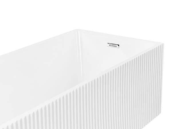 Fritstående badekar i sort akryl 170 x 80 cm rektangulært med riflet effekt moderne til badeværelset