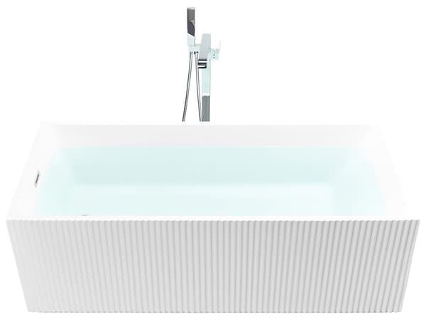 Fritstående badekar i sort akryl 170 x 80 cm rektangulært med riflet effekt moderne til badeværelset