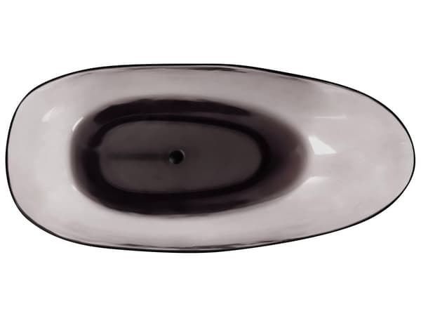 Kylpyamme musta 169 x 78 cm massiivimuovi läpinäkyvä vapaasti seisova ovaali yhdelle moderni