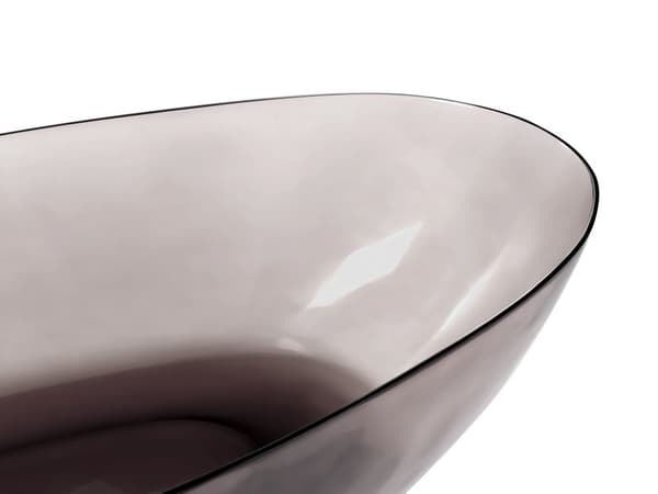 Kylpyamme musta 169 x 78 cm massiivimuovi läpinäkyvä vapaasti seisova ovaali yhdelle moderni
