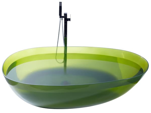 Frittstående badekar Transparent grønn Solid overflate 169 x 78 cm oval enkel moderne design
