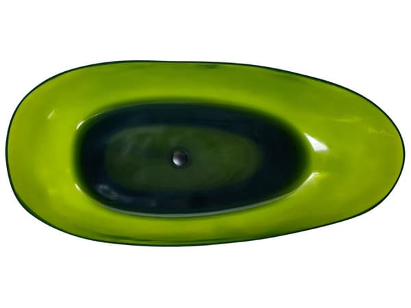 Frittstående badekar Transparent grønn Solid overflate 169 x 78 cm oval enkel moderne design