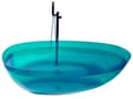 Miniatyrbilde 4 av 10: Frittstående badekar Transparent blågrønn Solid overflate 169 x 78 cm oval enkel moderne design