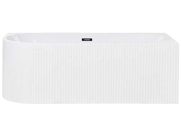 Vänsterhörn Badkar Matt Vit Akryl 170 x 80 cm Fluted Finish Modern stil Badrum