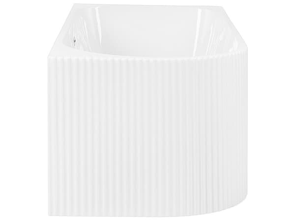 Vänsterhörn Badkar Matt Vit Akryl 170 x 80 cm Fluted Finish Modern stil Badrum