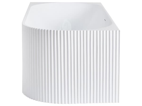 Högerhörn Badkar Matt Vit Akryl 170 x 80 cm Fluted Finish Modern stil Badrum