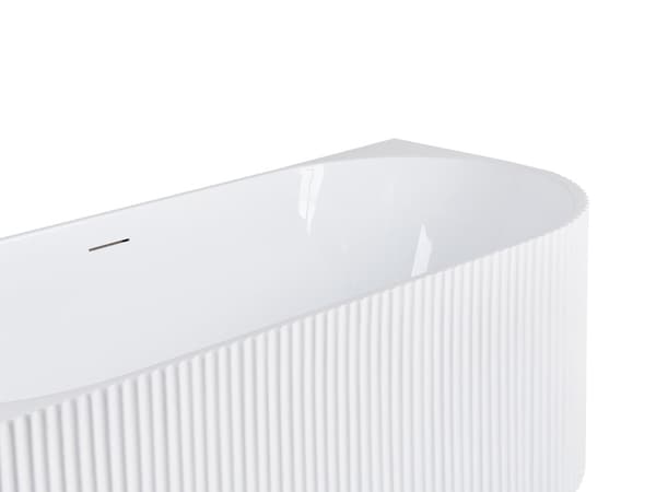 Högerhörn Badkar Matt Vit Akryl 170 x 80 cm Fluted Finish Modern stil Badrum