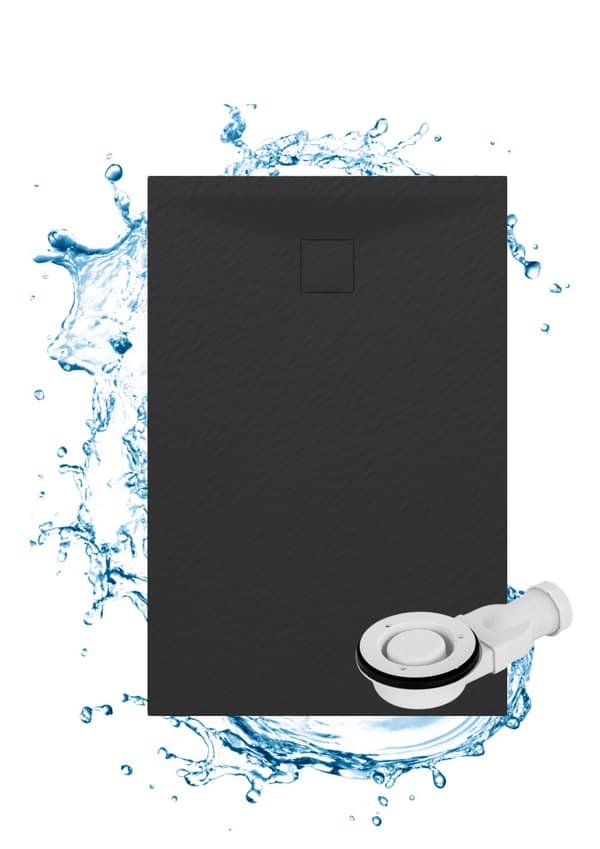 DUSCHBRICKA rektangulär 120x80 CM SVART SMC KOMPOSIT TEJA