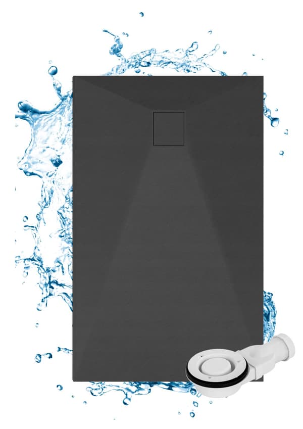 DUSCHBRICKA rektangulär 150x90 CM SVART SMC KOMPOSIT TEJA