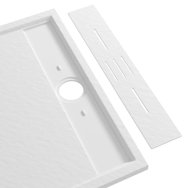 DUSCHBRICKA rektangulär 90 x 80 CM vit KOMPOSIT VIVA