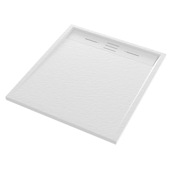 DUSCHBRICKA rektangulär 90 x 80 CM vit KOMPOSIT VIVA