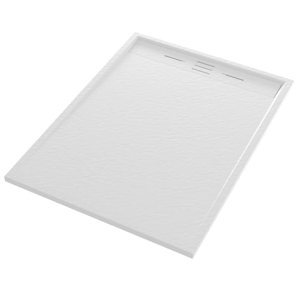 DUSJEBUNN rektangulær 120 x 90 CM hvid KOMPOSIT VIVA
