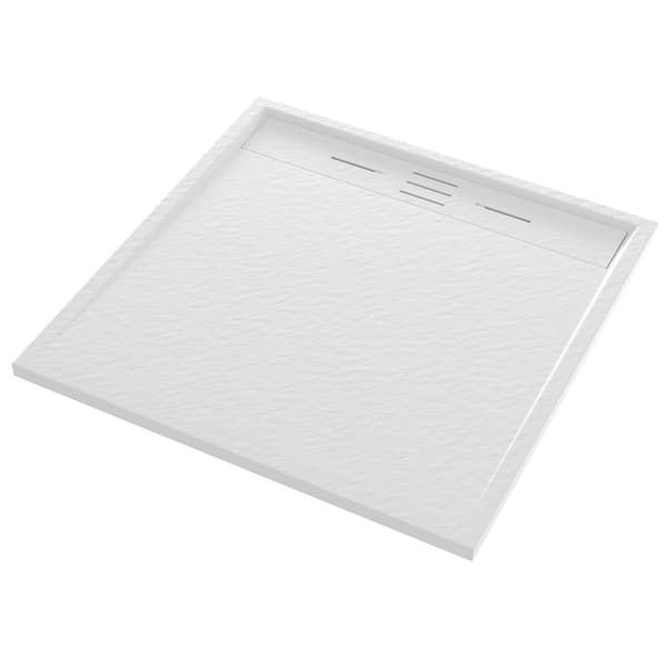 DUSJEBUNN KVADRATISK 90 x 90 CM hvid KOMPOSIT VIVA