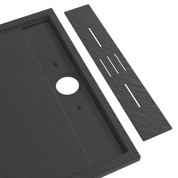 DUSJEBUNN PROSTOKONFIGURERET 90 x 90 CM SORT KOMPOSIT VIVA
