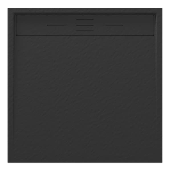 DUSJEBUNN PROSTOKONFIGURERET 90 x 90 CM SORT KOMPOSIT VIVA