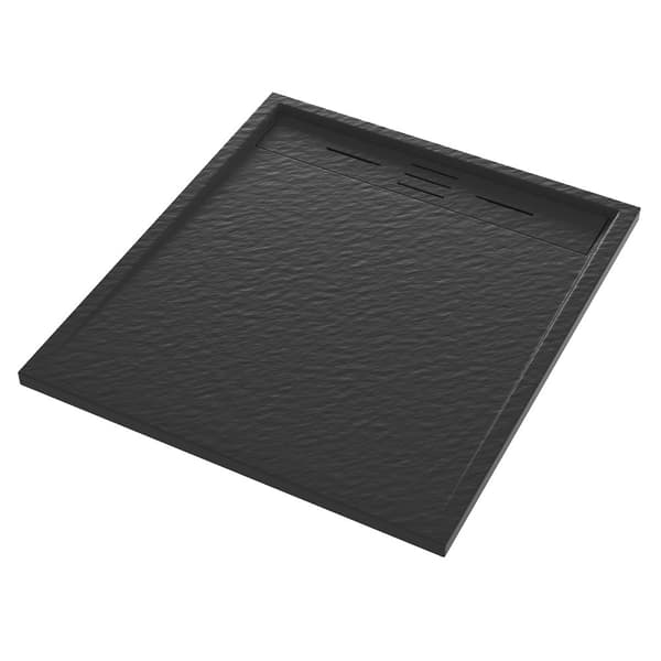 DUSCHBRICKA rektangulär 90 x 80 CM SVART KOMPOSIT VIVA