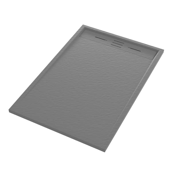 DUSJEBUNN rektangulær 100 x 80 CM GRÅ KOMPOSIT VIVA