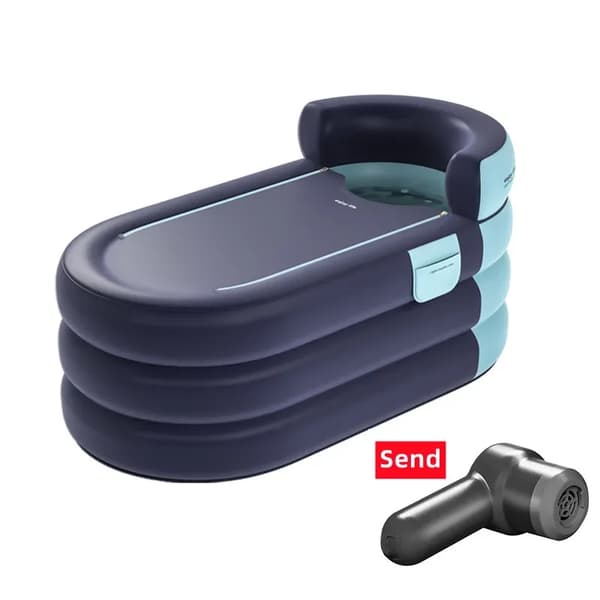 Ilmatäytteinen kylpyamme, tilava 1,6 m koko, kestävä PVC-materiaali,Sininen, 1,6M