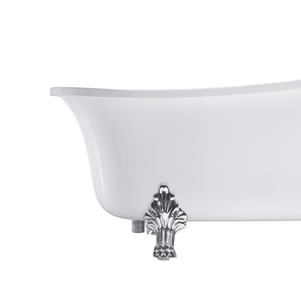 Fristående badkar Lyrã - Retrodesign - L.160 x B.69 x H.79 cm - Akryl - Tryckknappsavfall - Vit - OCEANIC