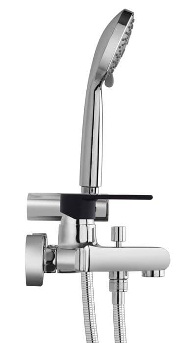 Badkar - Paini balneo kit - 44CR1053VE1A9TL - Laguna 105 svart badkar, krom/svart/orange