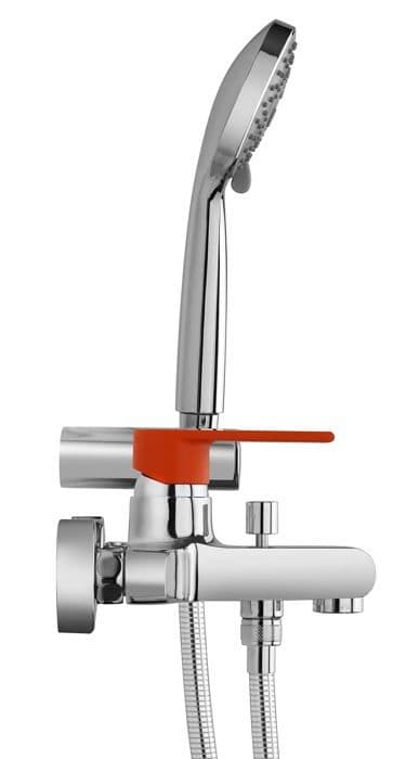 Badkar - Paini balneo kit - 44CR1053VE1A9TL - Laguna 105 svart badkar, krom/svart/orange