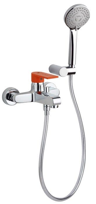 Badkar - Paini balneo kit - 44CR1053VE1A9TL - Laguna 105 svart badkar, krom/svart/orange