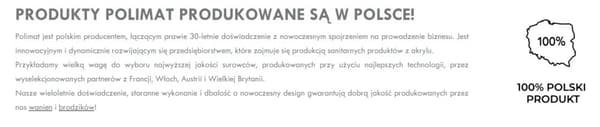 Polimat rektangulært badekar Capri 100x70 + sifon