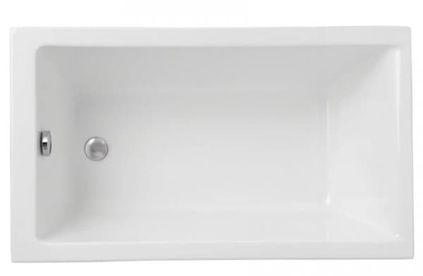 Polimat Rektangulärt badkar Capri 100x70 + vitt hölje + sifon