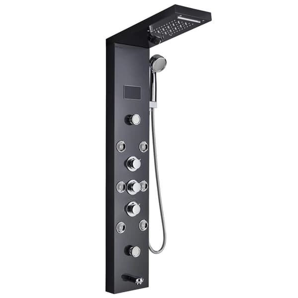 LED Bruserpanel, Temperatursensitiv, Massagejets,8009 Sort