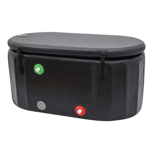 Oppustelig badekar, 97,74 gallons kapacitet, hurtig oppustningspumpe, holdbar PVC-konstruktion