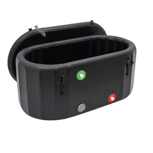 Oppustelig isbadekar, stor kapacitet 275L, holdbart PVC-materiale,sort