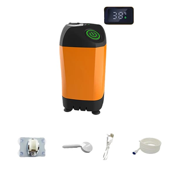 Utomhus Campingdusch, IPX7 Vattentät, Intelligent Temperaturvisning,Orange
