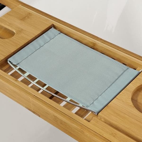 SoBuy Badkarshylla Massiv bambu Längdjusterbart 70-104 cm FRG207-N