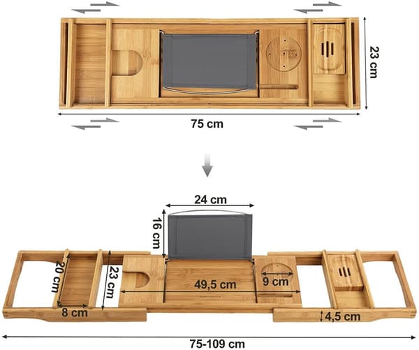 Badkarshylla bambu 109 cm