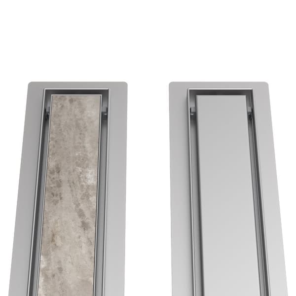 LINEAR AFVANDING UNDER flisen 80 cm STÅL 2i1 SIFON BRUSER BUND ENTERO