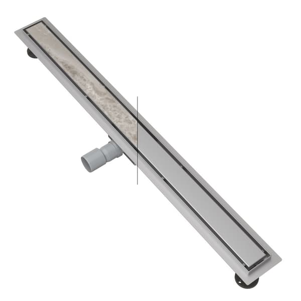 LINEAR AFVANDING UNDER flisen 80 cm STÅL 2i1 SIFON BRUSER BUND ENTERO