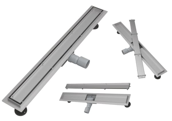 LINEAR AFVANDING UNDER flisen 80 cm STÅL 2i1 SIFON BRUSER BUND ENTERO