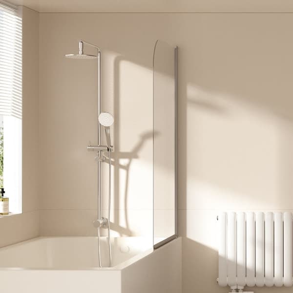 EMKE Foldedør 70x140cm - 6mm sikkerhedsglas, kromramme, nem at rengøre