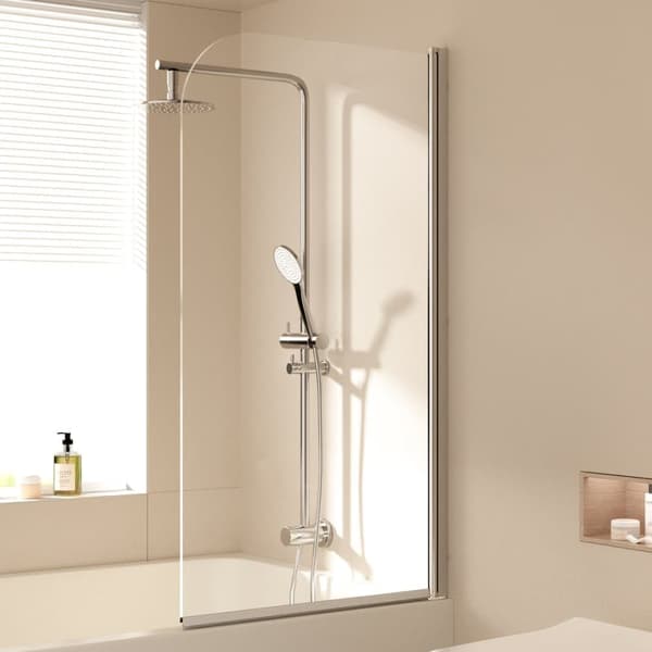 EMKE Foldedør 70x140cm - 6mm sikkerhedsglas, kromramme, nem at rengøre