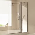 Miniatyrbillede 2 af 3: EMKE Badekardør 100x140cm - 6mm hærdet glas, krom ramme, foldbar