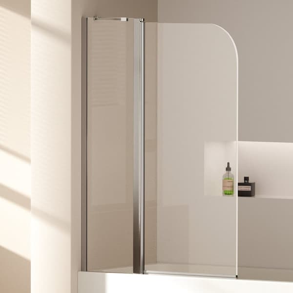 EMKE Badekardør 100x140cm - 6mm hærdet glas, krom ramme, foldbar