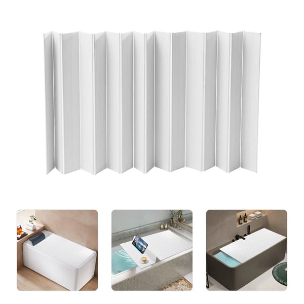 Foldbar PVC Badekar Dæksel, Vandtæt & Støvafvisende, Nem at Rengøre, Maksimal Belastning 5 kg