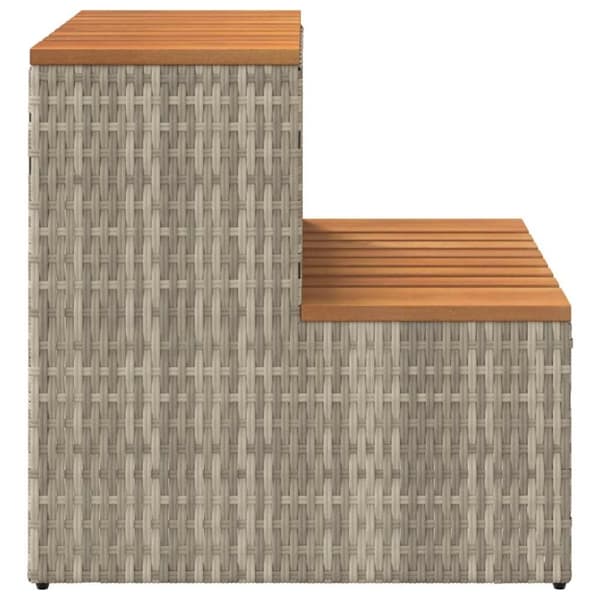 vidaXL Badestamp trinn lysegrå 50x50x50,5 cm polyrotting&heltre akasie