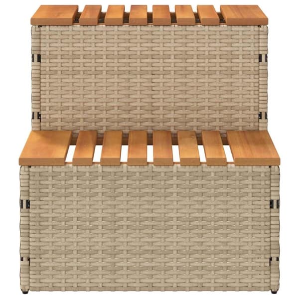 vidaXL Badtunna Step beige 50x50x50,5 cm konstrotting och solid akacia