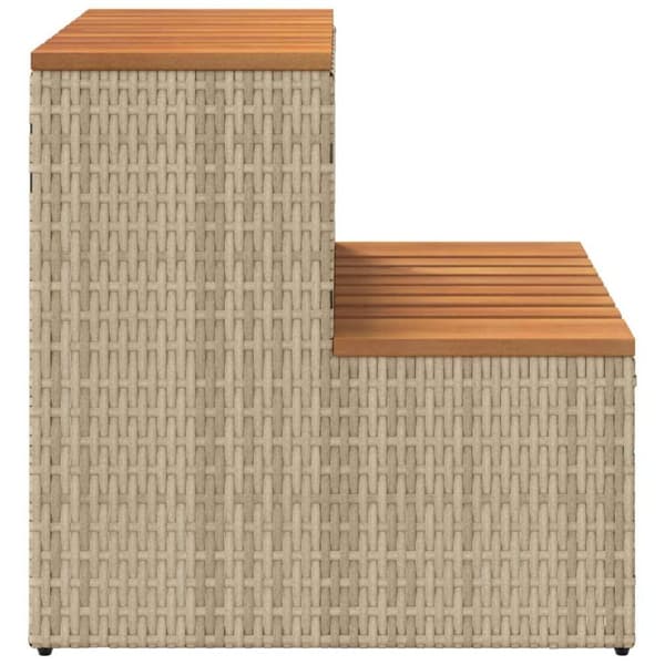 vidaXL Badtunna Step beige 50x50x50,5 cm konstrotting och solid akacia