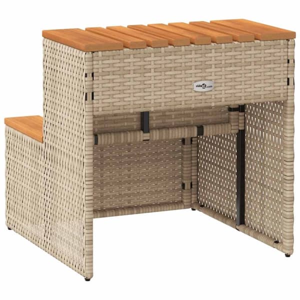 vidaXL Badtunna Step beige 50x50x50,5 cm konstrotting och solid akacia