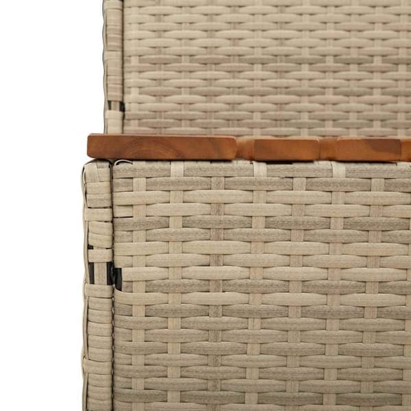 vidaXL Badtunna Step beige 50x50x50,5 cm konstrotting och solid akacia